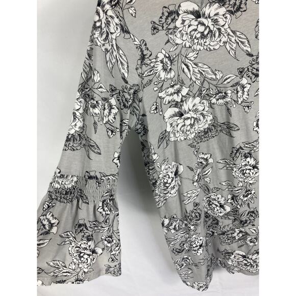 J Jill Floral Print Ruffle Sleeve Tunic Size Small - Picture 4 of 6